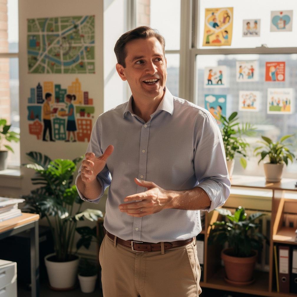 Diverse group of community members sharing ideas during a local forum in a Canadian neighborhood.